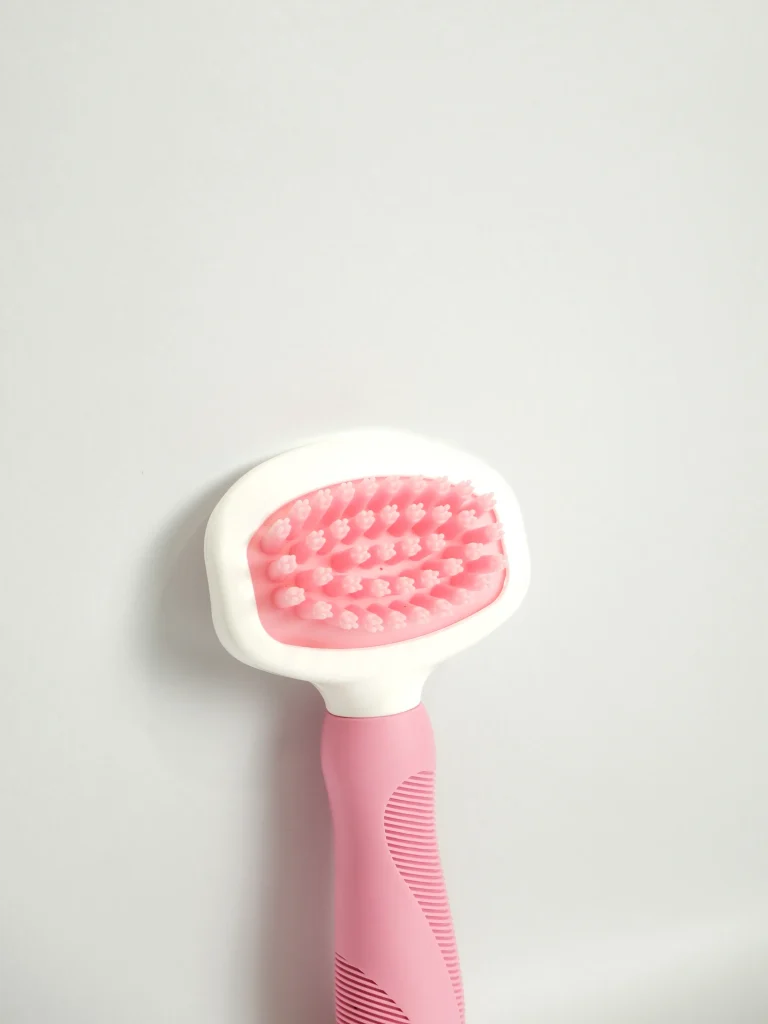 Silicone Dog & Cat Grooming Massage Brush - Pink